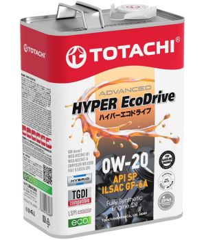 Моторное масло TOTACHI HYPER Ecodrive Fully Synthetic 0W-20 SP/RC/GF-6A, 4л