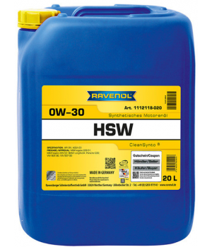 Моторное масло RAVENOL HSW 0W-30, 20л