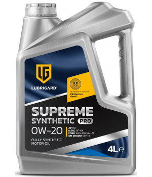 Моторное масло LUBRIGARD SUPREME SYNTHETIC PRO 0W-20, 4л