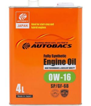 Моторное масло AUTOBACS Engine Oil FS 0W-16 SP/GF-6B, 4л