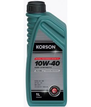 Моторное масло KORSON SEMI-SYNTHETIC A3/B3 10W-40, 1л