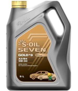 Моторное масло S-OIL SEVEN GOLD #9 A3/B4 5W-30​​​​​​​, 5л