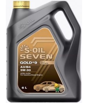 Моторное масло S-OIL SEVEN GOLD #9 A3/B4 5W-30​​​​​​​, 6л