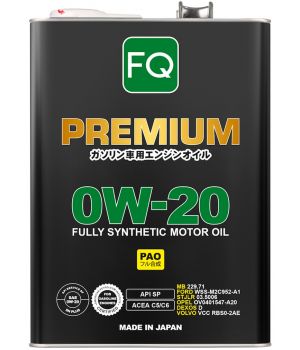 Моторное масло FQ FULLY SYNTHETIC (PAO) SP/GF-6A/C5/C6 0W-20, 4л