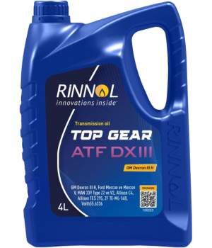 Трансмиссионное масло RINNOL TOP GEAR ATF DX III, 4л