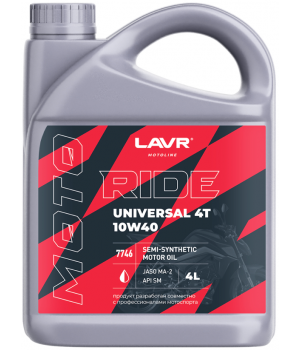 Моторное масло LAVR MOTO RIDE UNIVERSAL 4T 10W-40 SM, 4л