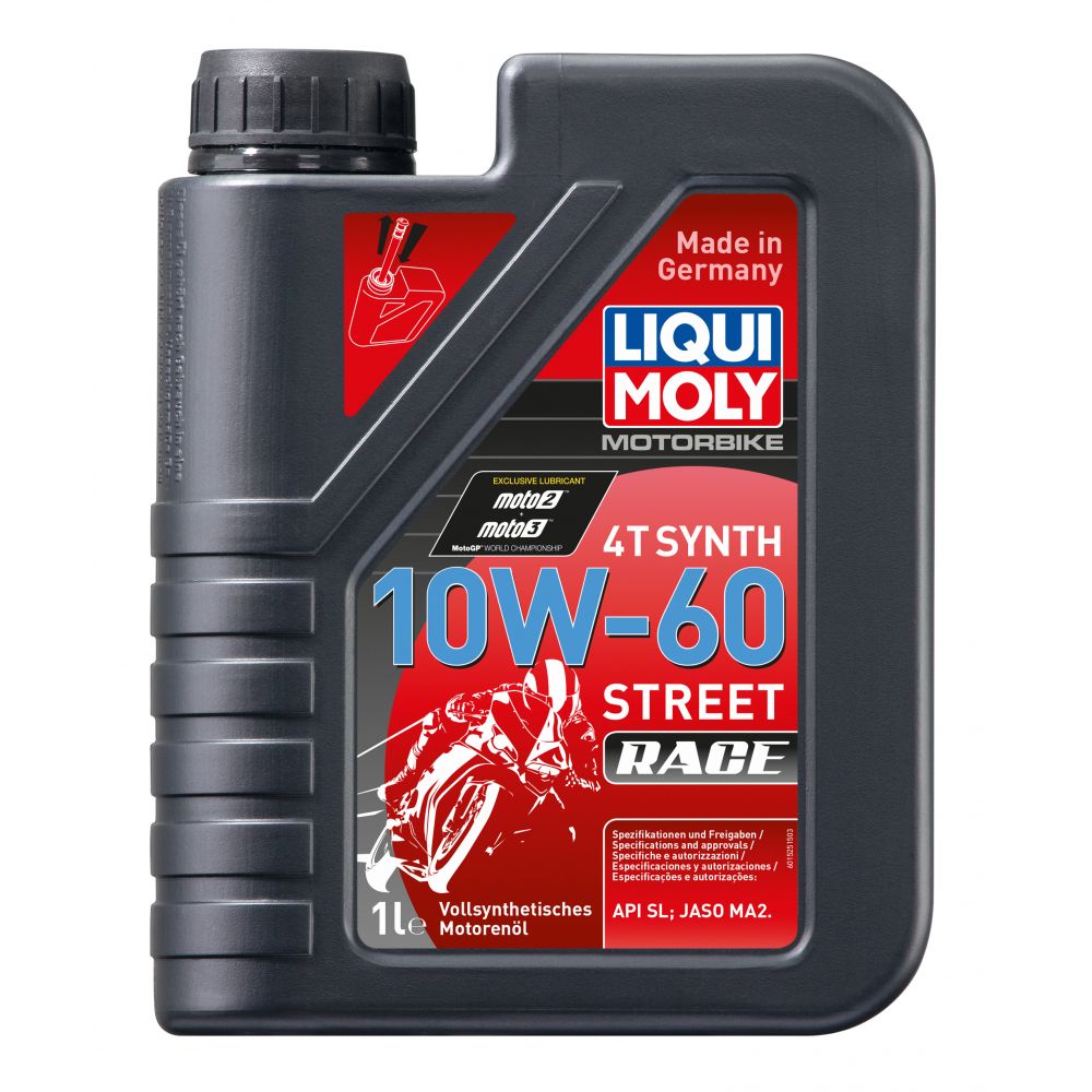 Моторное масло для 4-тактных мотоциклов LIQUI MOLY Motorbike 4T Synth Street Race 10W-60, 1л