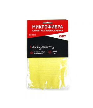 Салфетка для ухода за автомобилем iSky, 32х20 см, желтый