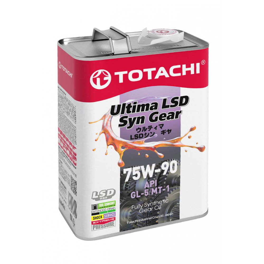 Трансмиссионное масло TOTACHI Ultima LSD Syn-Gear 75W-90 GL-5, 4л