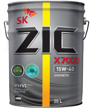 Моторное масло ZIC X7000 CK-4 15W-40, 20л