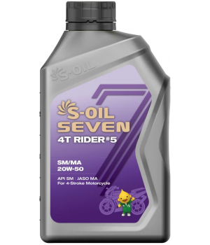 Моторное масло S-OIL SEVEN 4T RIDER #5 MA2 20W-50​​​​​​​, 1л