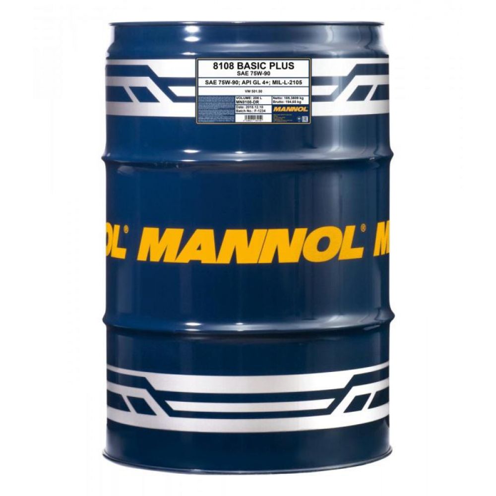 Трансмиссионное масло MANNOL 8108 BASIC PLUS GETRIEBEOEL 75W-90, 208л
