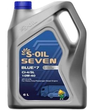 Моторное масло S-Oil 7 BLUE #7 CI-4/SL 10W-40, 6л