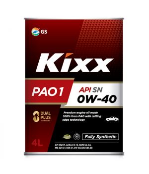 Моторное масло Kixx PAO 1 0W-40, 4л