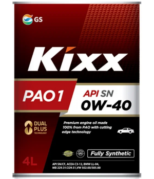 Моторное масло Kixx PAO 1 SN 0W-40, 4л