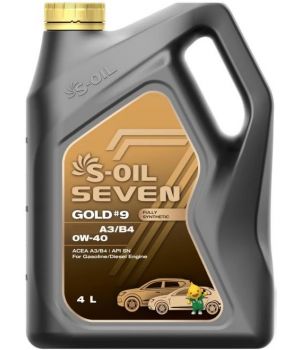 Моторное масло S-OIL SEVEN GOLD #9 A3/B4 0W-40​​​​​​​, 4л