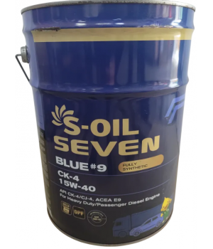 Моторное масло S-OIL SEVEN BLUE #9 CK-4 15W-40, 20л