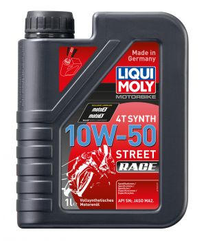 Моторное масло для 4-тактных мотоциклов LIQUI MOLY Motorbike 4T Synth Street Race 10W-50, 1л