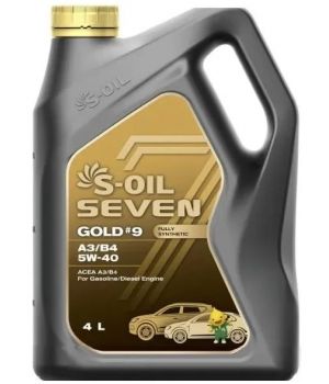 Моторное масло S-OIL SEVEN GOLD #9 A3/B4 5W-40​​​​​​​, 4л