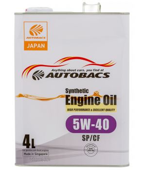 Моторное масло AUTOBACS Synthetic Engine Oil 5W-40 SP/CF, 4л