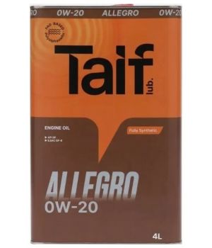 Моторное масло TAIF ALLEGRO 0W-20, 4л