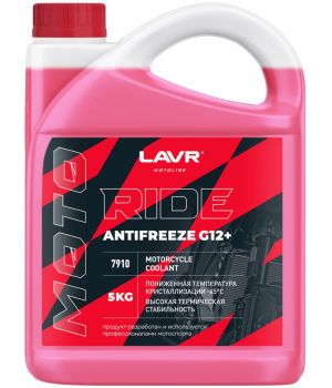 Антифриз для мотоциклов LAVR MOTO RIDE G12+ Ln7910, 5кг