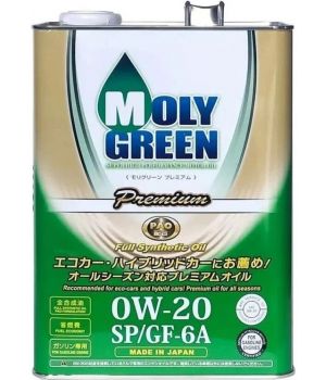Моторное масло MolyGreen Premium SP/GF-6A 0W-20, 4л