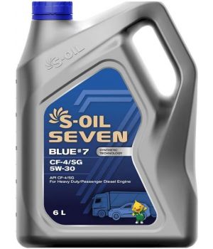 Моторное масло S-OIL SEVEN BLUE #7 CF-4/SG 5W-30, 6л