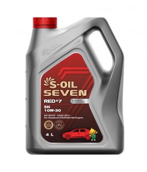 Моторное масло S-OIL SEVEN RED #7 SN 10W-30, 4л