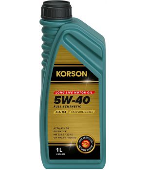 Моторное масло KORSON FULL SYNTHETIC A3/B4 5W-40, 1л