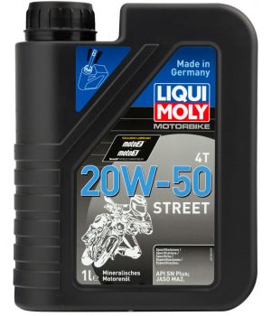 Моторное масло для 4-тактных мотоциклов LIQUI MOLY Motorbike 4T Street 20W-50, 1л