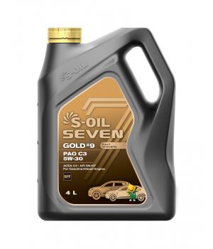 Моторное масло S-OIL SEVEN GOLD #9 PAO C3 5W-30, 4л