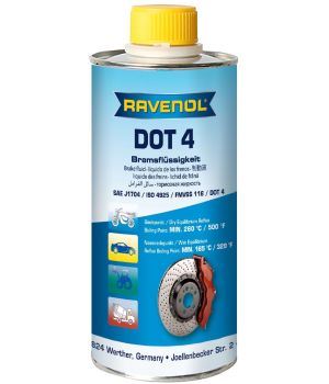 Тормозная жидкость RAVENOL DOT 4, 250мл