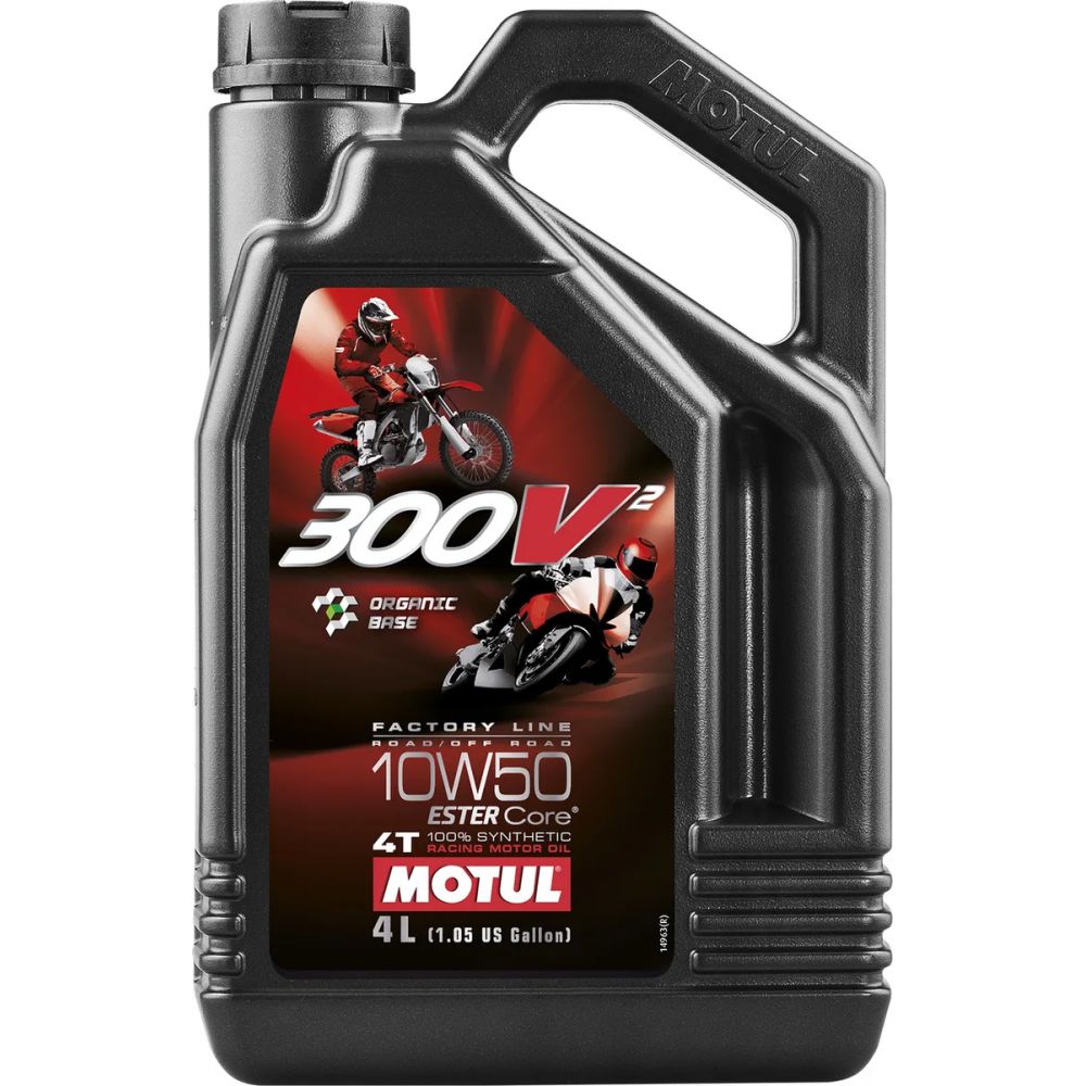 Моторное масло Motul 300V² 4T FactoryLine Road&OFF Road Racing 10W-50, 4л