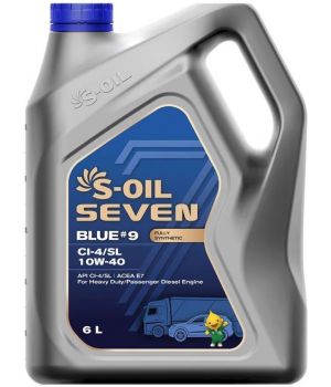 Моторное масло S-OIL SEVEN BLUE #9 CI-4/SL 10W-40, 6л
