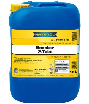 Моторное масло для 2T скутеров RAVENOL Scooter 2-Takt Fullsynth, 10л