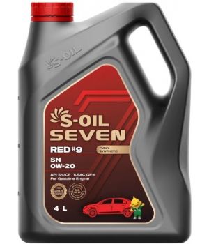 Моторное масло S-OIL SEVEN RED #9 SN 0W-20, 4л
