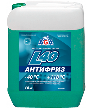 Антифриз сине-зеленый AGA-L40 (тосол) –40 °С, G11, 10кг