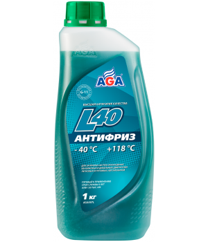Антифриз сине-зеленый AGA-L40 (тосол) –40 °С, G11, 1кг