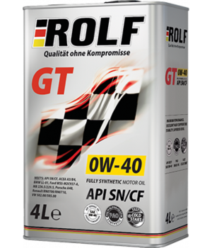 Моторное масло ROLF GT 0W-40, API SN/CF, 4л
