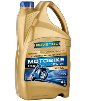 Моторное масло RAVENOL Motobike 4-T Ester 10W-60, 4л