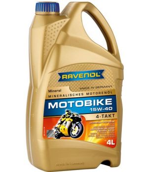 Моторное масло RAVENOL Motobike 4-T Mineral 15W-40, 4л