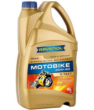Моторное масло RAVENOL Motobike 4-T Mineral 20W-40, 4л
