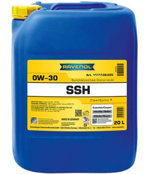 Моторное масло RAVENOL Super Synthetic Hydrocrack SSH 0W-30, 20л