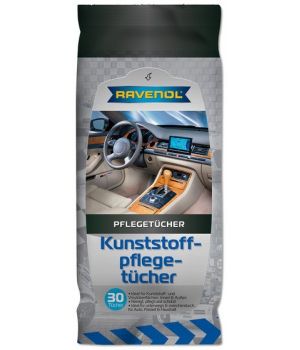 Салфетки влажные RAVENOL для ухода за интерьером автомобиля, 30шт