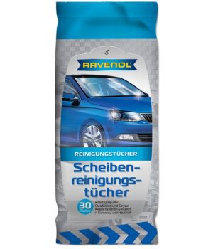 Салфетки влажные RAVENOL для стекол, зеркал и фар, 30шт