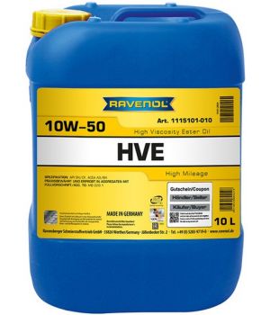 Моторное масло RAVENOL HVE High Viscosity Ester Oil 10W-50, 10л