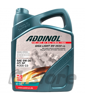 Моторное масло ADDINOL Giga Light MV 0530 LL 5W-30, 5л