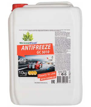 Антифриз красный GreenCool GC 5010 G12 (готовый), 10кг