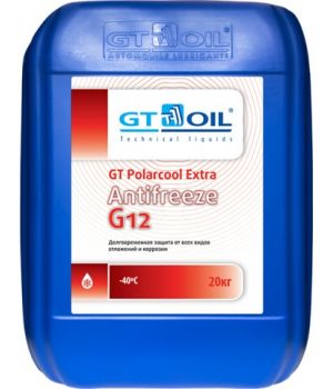 Антифриз готовый GT OIL GT Polarcool Extra G12 красный, 20кг